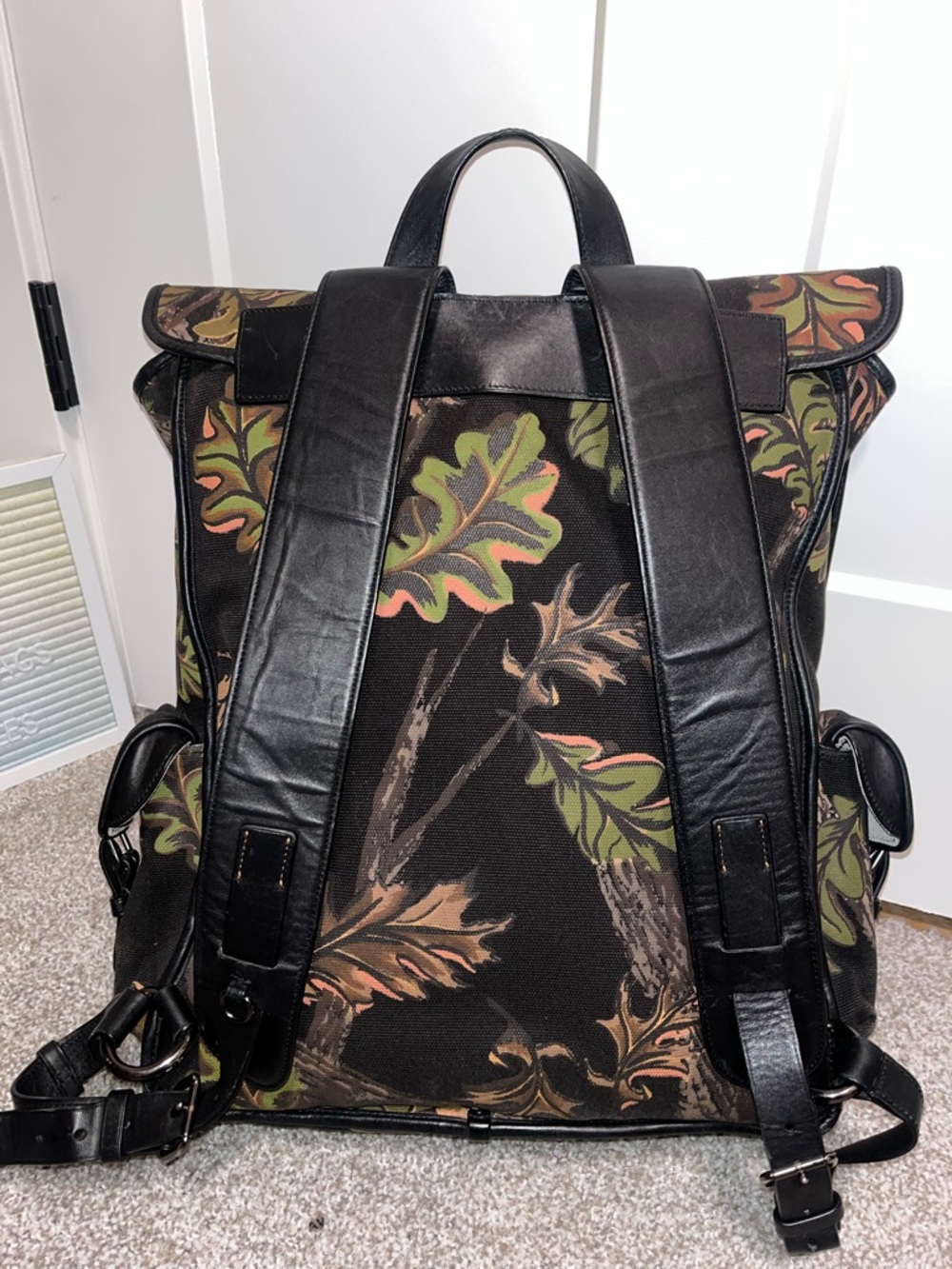 Coach 1941 Scout Backpack Oak Leaf Print On Cavas With Leather Detail - Picture 16 of 16
